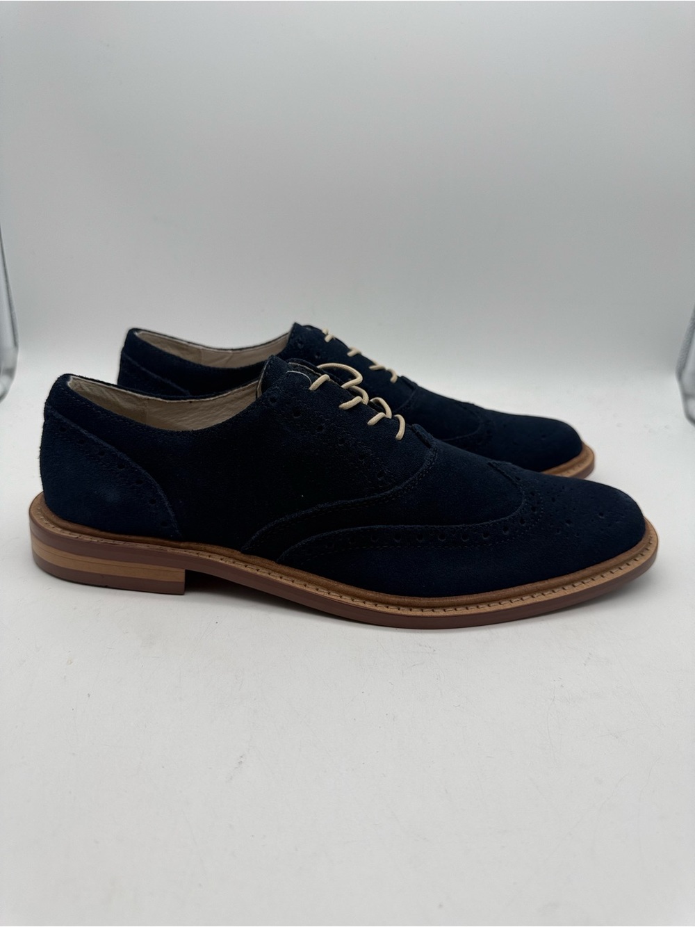 BRAND NEW Original Penguin Brogue Blue Suede Wingtips Men Sz 9.5 - Picture 2 of 7
